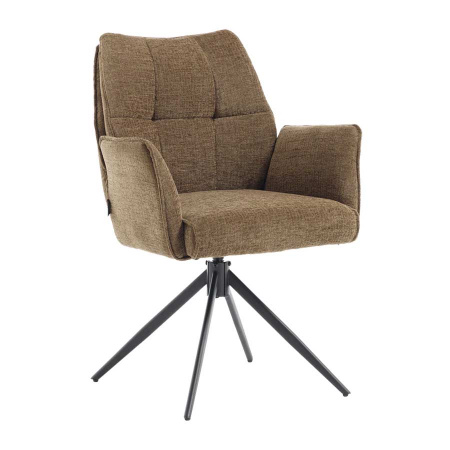 Armlehnstuhl Esszimmer Samo Metallgestell drehbar Bezug Moosgrün