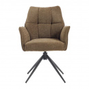 Armlehnstuhl Esszimmer Samo Metallgestell drehbar Bezug Moosgrün