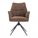 Armlehnstuhl Esszimmer Samo Metallgestell drehbar Bezug Taupe
