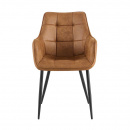 Esszimmerstuhl Lucy Armlehne Bezug Cognac Stahlbeine...