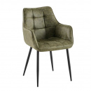 Esszimmerstuhl Lucy Armlehne Bezug Grün Stahlbeine...