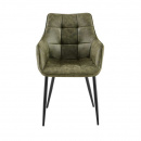 Esszimmerstuhl Lucy Armlehne Bezug Grün Stahlbeine...