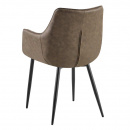 Esszimmerstuhl Lucy Armlehne Bezug Lichtbraun Stahlbeine beschichtet