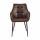 Esszimmerstuhl Lucy Armlehne Bezug Dunkelbraun Stahlbeine beschichtet