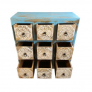 Altholz Carving Kommode blau 9 Schubladen Shabby Chic