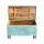 Handgefertigte Shabby Chic Holzkiste türkis mit Schnitzereien