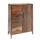 Altholz Highoard mit Metallrahmen industrial Multy II 120 cm