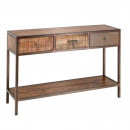 Konsolentisch Altholz mit Metallrahmen 3 Schubladen Multy...
