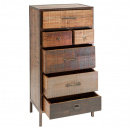 Hoch Kommode Altholz mit Metallrahmen 6 Schubladen Multy II