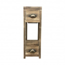 Beistelltisch Vintage Holz 2 Schubladen Nachtkommode 98 cm