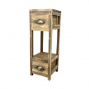 Beistelltisch Vintage Holz 2 Schubladen Nachtkommode 98 cm