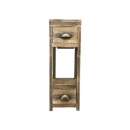 Beistelltisch Vintage Holz 2 Schubladen Nachtkommode 78 cm