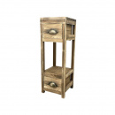 Beistelltisch Vintage Holz 2 Schubladen Nachtkommode 78 cm