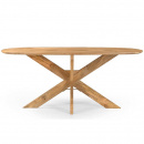 Ovaler Mangoholz Esstisch Orun stabiles Holzgestell 220 cm