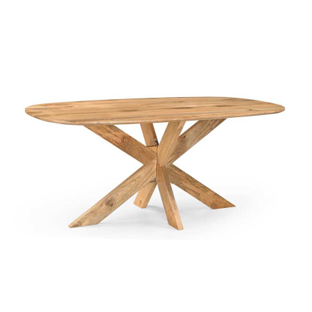Ovaler Mangoholz Esstisch Orun stabiles Holzgestell 180 cm