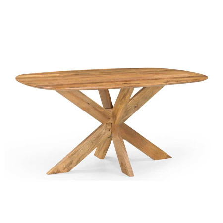 Ovaler Mangoholz Esstisch Orun stabiles Holzgestell 160 cm