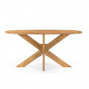 Ovaler Mangoholz Esstisch Orun stabiles Holzgestell 160 cm