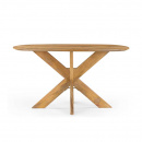 Ovaler Mangoholz Esstisch Orun stabiles Holzgestell 140 cm