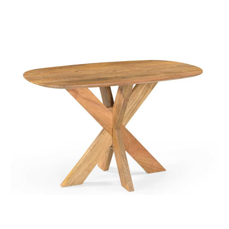 Ovaler Mangoholz Esstisch Orun stabiles Holzgestell 120 cm