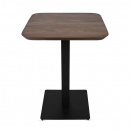 Bartisch Holzplatte Walnuss 80 cm Stehtisch mit Metallfuß