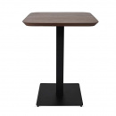 Bartisch Holzplatte Walnuss 80 cm Stehtisch mit Metallfuß