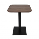 Bartisch Holzplatte Walnuss 70 cm Stehtisch mit Metallfuß