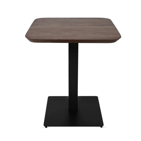 Gastro Esstisch Holzplatte Walnuss mit Metallfuß 70 cm