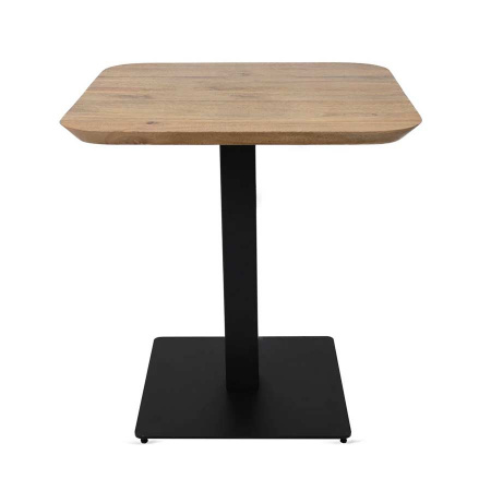 Gastro Esstisch Holzplatte naturell mit Metallfuß 70 cm