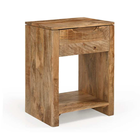 Nachttisch Mangoholz Schublade offenes Fach 65 cm