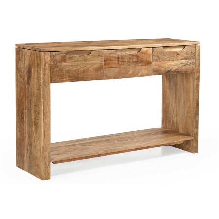 Holz Konsolentisch Sope 3 Schubladen offene Ablage 120 cm