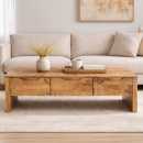 Couchtisch Mangoholz Sope 3 Schubladen 130 cm