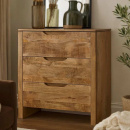 Kommode Sope Mangoholz 3 Schubladen 80 cm