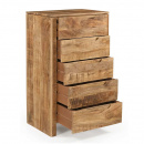 Kommode Sope Mangoholz 5 Schubladen 100 cm