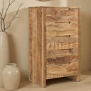 Kommode Sope Mangoholz 5 Schubladen 100 cm