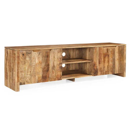 TV Board Mangoholz 4 Türen 2 offene Fächer 200 cm