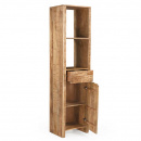 Schmaler Holz Regalschrank Sope 2 offene Fächer Tür Schublade