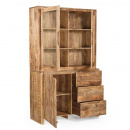 Vitrinenschrank Sope Mangoholz naturbelassen 130 cm