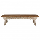 Brocante Stil Holz Sitzbank mit Verzierungen 169 cm