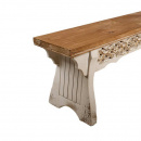 Brocante Stil Holz Sitzbank mit Verzierungen 169 cm