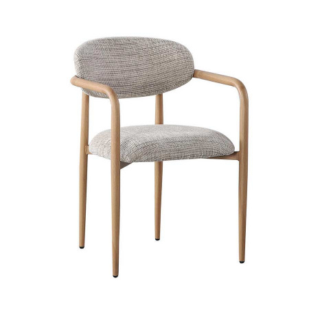 Polsterstuhl Soke harmonisch mit Armlehne Holzoptik hellbraun