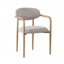 Polsterstuhl Soke harmonisch mit Armlehne Holzoptik hellbraun