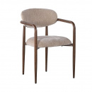 Polsterstuhl Soke harmonisch mit Armlehne Holzoptik Tan