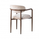 Polsterstuhl Soke harmonisch mit Armlehne Holzoptik Tan