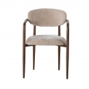 Polsterstuhl Soke harmonisch mit Armlehne Holzoptik Tan