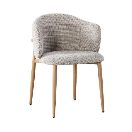 Stuhl gepolstert Soke Holzoptik hellbraun Japandi Stil