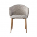 Stuhl gepolstert Soke Holzoptik hellbraun Japandi Stil