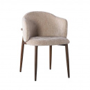Stuhl gepolstert Soke Holzoptik Farbton Tan Japandi Stil