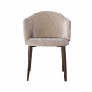 Stuhl gepolstert Soke Holzoptik Farbton Tan Japandi Stil