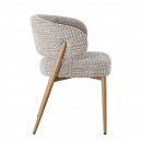 Gepolsterter Stuhl Soke extra Sitzkomfort Metallgestell Holzoptik hellbraun