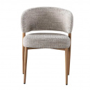 Gepolsterter Stuhl Soke extra Sitzkomfort Metallgestell Holzoptik hellbraun